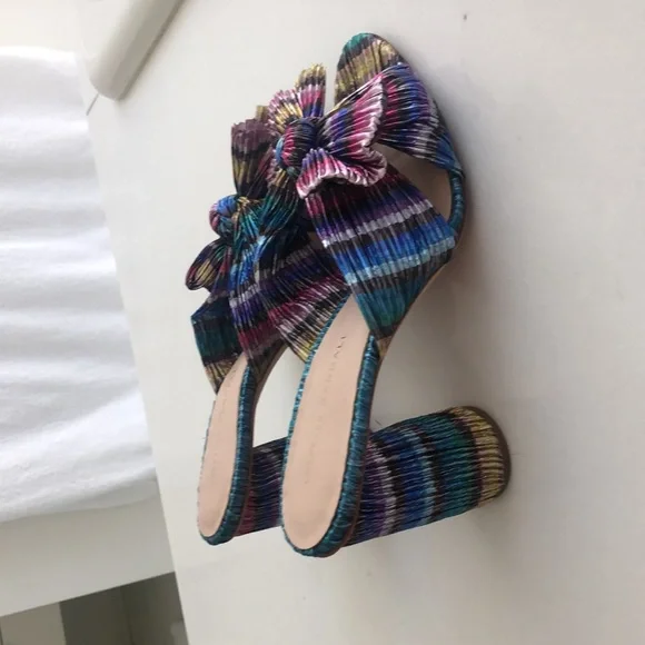 Loeffler Randall metallic rainbow heels- worn once - Picture 2 of 3